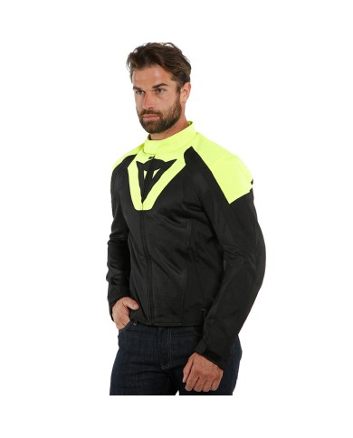 CHAQUETA DAINESE LEVANTE AIR TEX NEGRO/AMARILLO FLUOR