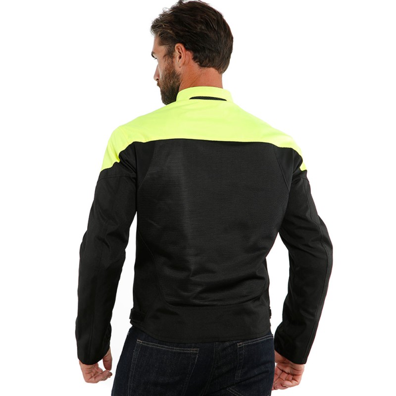 CHAQUETA DAINESE LEVANTE AIR TEX NEGRO/AMARILLO FLUOR