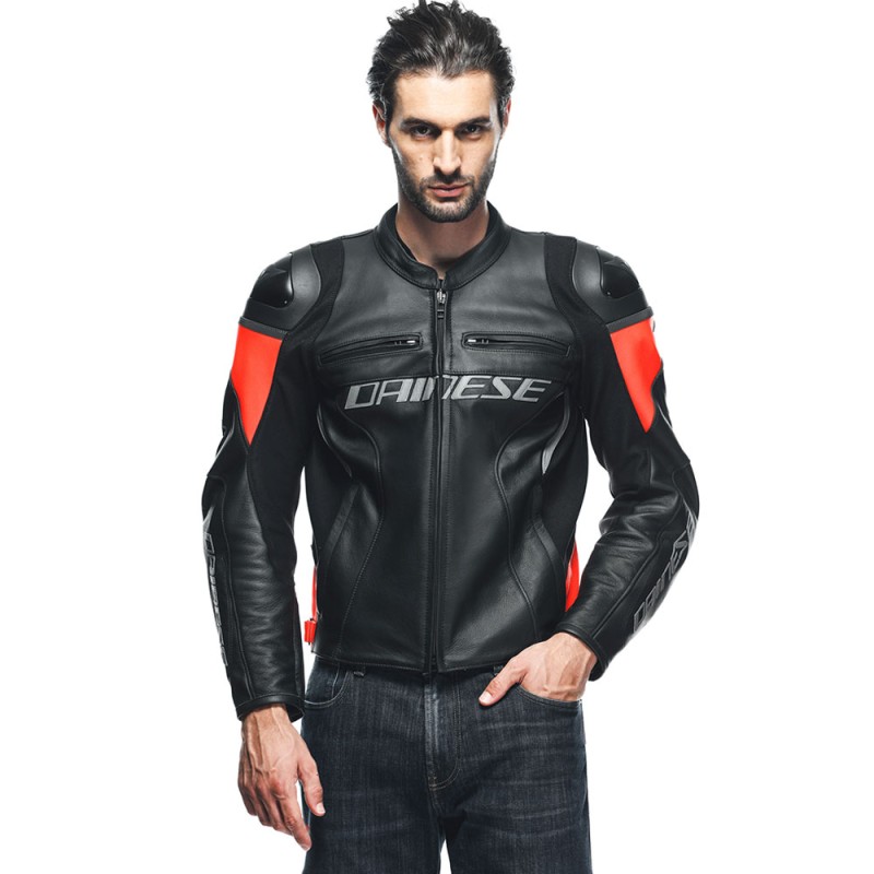 CHAQUETA DAINESE RACING 4 NEGRO/ROJO FLUOR