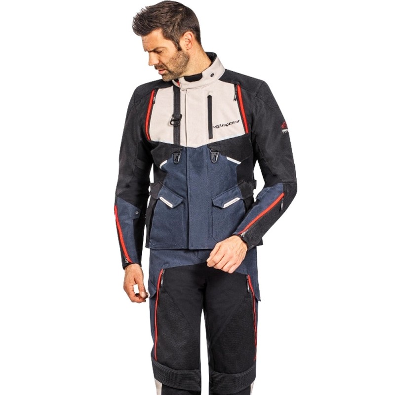 CHAQUETA IXON EDDAS GRIS/AZUL/NEGRO