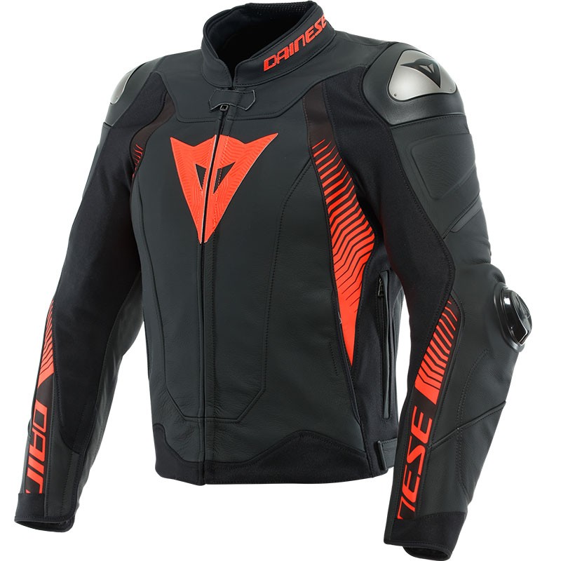 CHAQUETA DAINESE SUPER SPEED 4 BLACK-MATT/FLUO-RED
