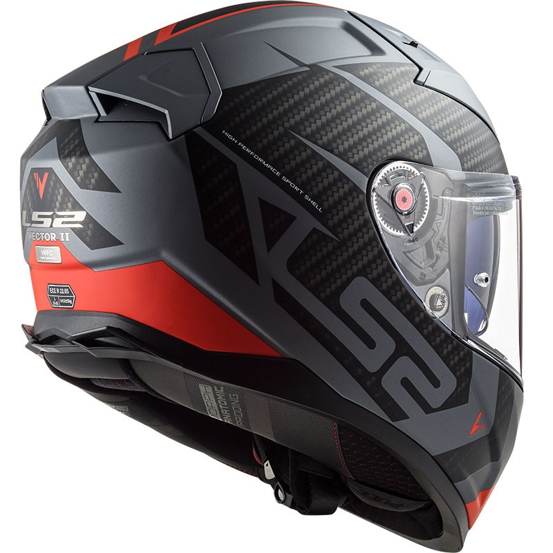CASCO LS2 VECTOR II SPLITTER TITANIO MATE/ROJO