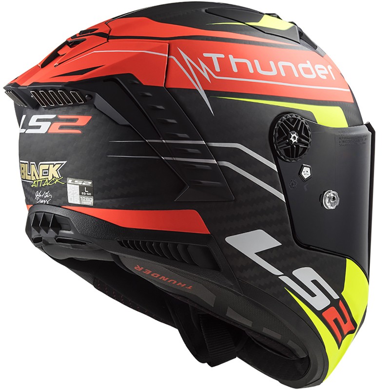 CASCO LS2 THUNDER CARBON BLACK ATTACK ECE 22.06