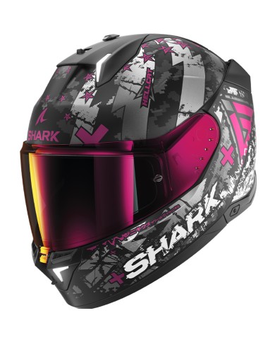 CASCO SHARK SKWAL I3 HELLCAT BLACK/CHROM/PURPLE KUV