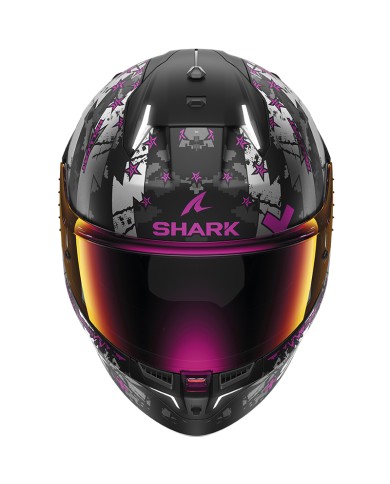 CASCO SHARK SKWAL I3 HELLCAT BLACK/CHROM/PURPLE KUV