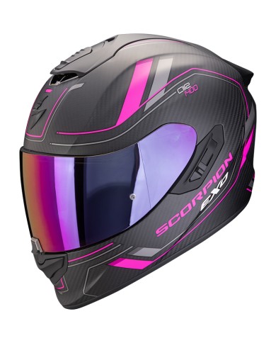 CASCO SCORPION EXO-1400 EVO II CARBON AIR MIRAGE BLACK-MATT/PINK
