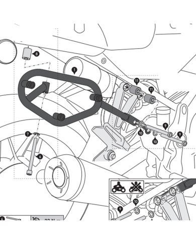 KIT DE FIJACION MALETAS LATERALES Y ALFORJAS SW-MOTECH SLC DERECHO KAWASAKI HTA.08.891.11002