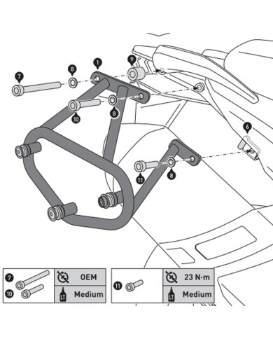 KIT DE FIJACION MALETAS LATERALES Y ALFORJAS SW-MOTECH SLC IZQUIERDO KTM HTA.04.521.10000