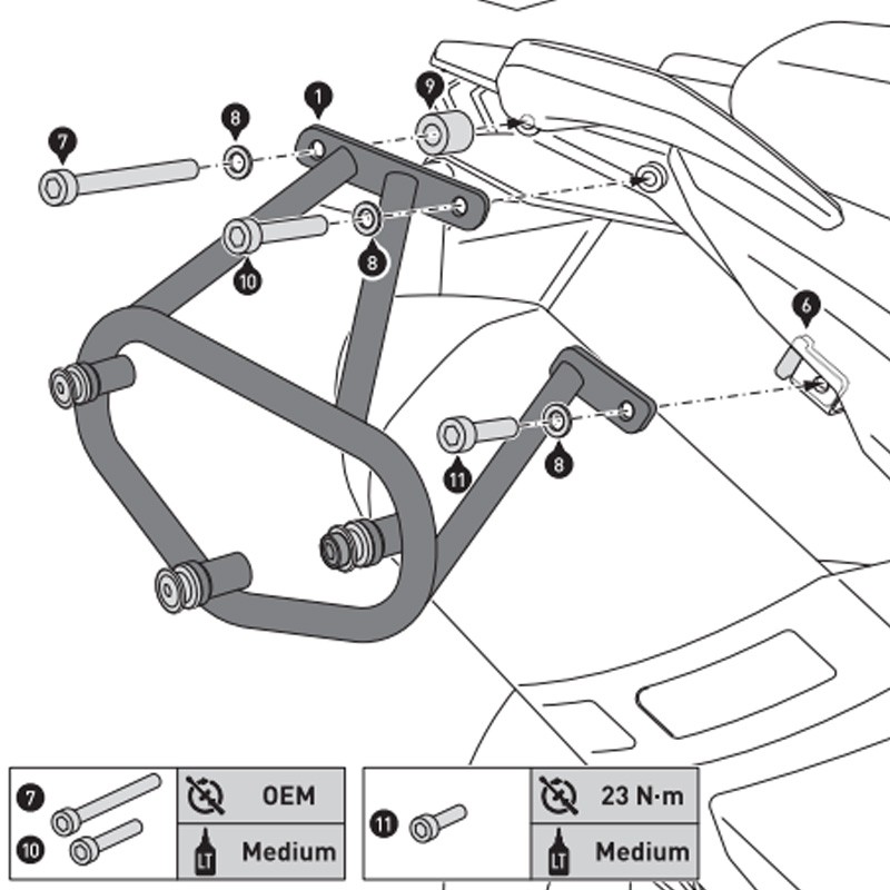 KIT DE FIJACION MALETAS LATERALES Y ALFORJAS SW-MOTECH SLC DERECHO KTM HTA.04.521.11000