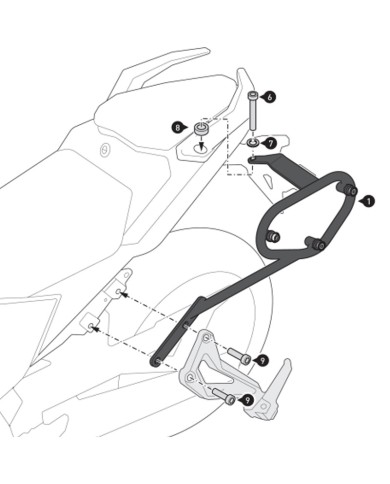 KIT DE FIJACION MALETAS LATERALES Y ALFORJAS SW-MOTECH SLC DERECHO VOGE HTA.02.066.11000