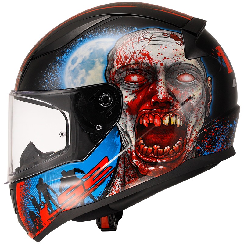 CASCO LS2 RAPID II ZOMBIE BLACK/RED