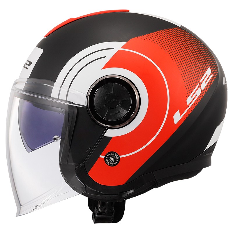 CASCO LS2 CLASSY DISKO MATT BLACK/RED/WHITE