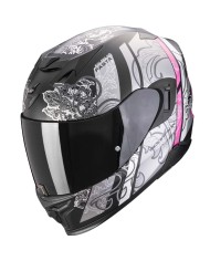CASCO SCORPION EXO-520 EVO AIR FASTA NEGRO MATE/PLATA/ROSA