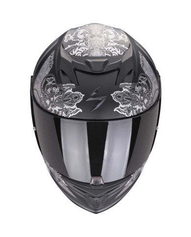 CASCO SCORPION EXO-520 EVO AIR FASTA NEGRO MATE/PLATA/ROSA