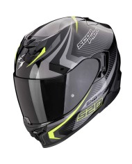 CASCO SCORPION EXO-520 EVO AIR TERRA NEGRO/PLATA/AMARILLO FLUOR