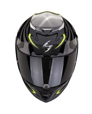 CASCO SCORPION EXO-520 EVO AIR TERRA NEGRO/PLATA/AMARILLO FLUOR