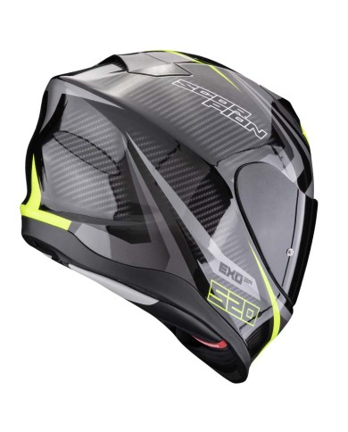 CASCO SCORPION EXO-520 EVO AIR TERRA NEGRO/PLATA/AMARILLO FLUOR