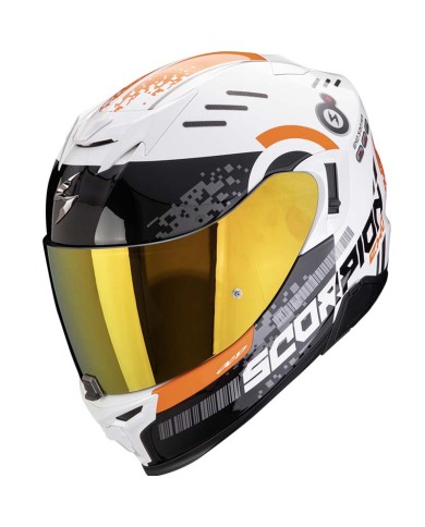 CASCO SCORPION EXO-520 EVO AIR TITAN BLANCO/NARANJA