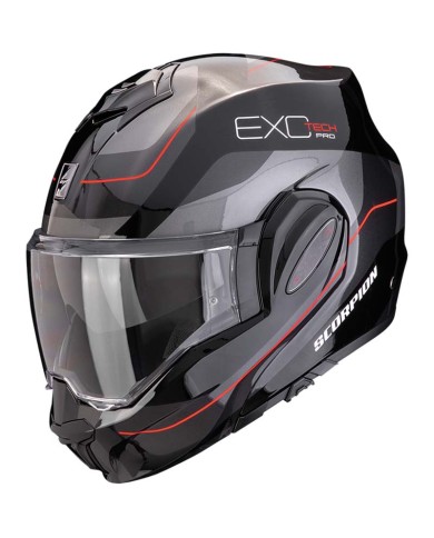 CASCO SCORPION EXO-TECH EVO PRO COMMUTA BLACK/SILVER/RED