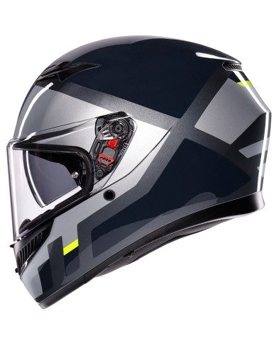 CASCO AGV K3 E2206 SHADE GREY/YELLOW FLUO
