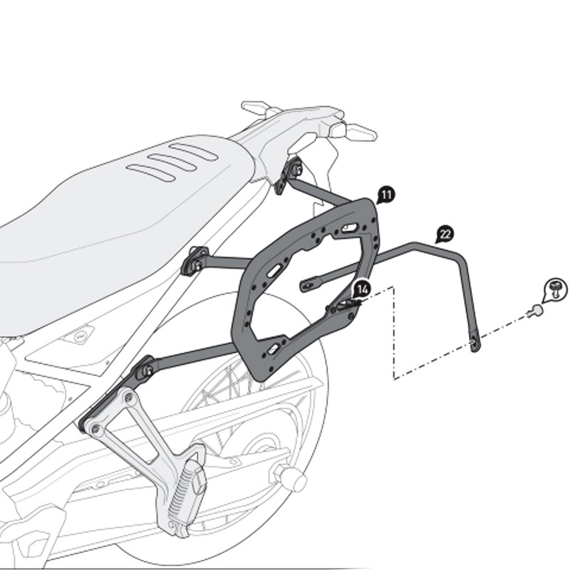 KIT DE FIJACION MALETAS LATERALES SW-MOTECH BMW KFT.07.602.30000/B