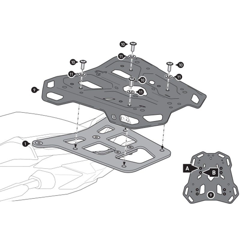 KIT DE FIJACIÓN POSTERIOR SW-MOTECH ADVENTURE-RACK YAMAHA GPT.06.838.19000/B