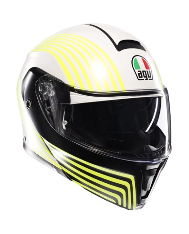 CASCO AGV STREETMODULAR ISEO MATT WHITE/BLACK/YELLOW FLUO