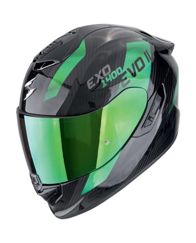 CASCO SCORPION EXO-1400 EVO II CARBON AIR PLATTED BLACK/GREEN