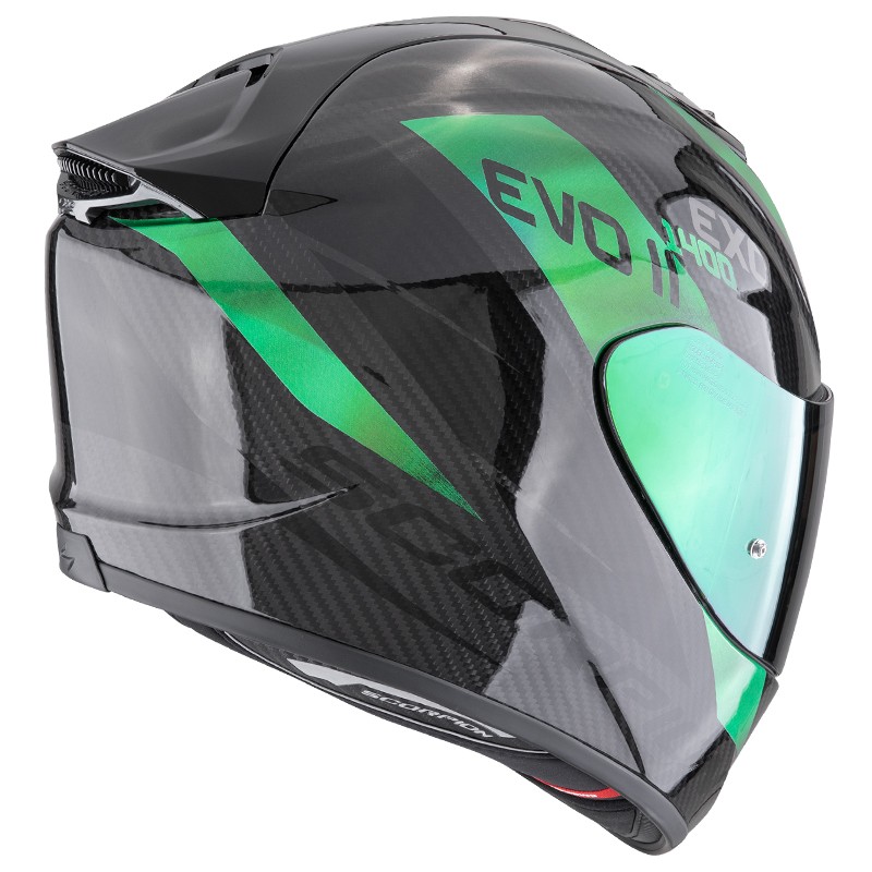 CASCO SCORPION EXO-1400 EVO II CARBON AIR PLATTED BLACK/GREEN