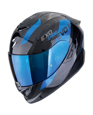 CASCO SCORPION EXO-1400 EVO II CARBON AIR PLATTED BLACK/BLUE