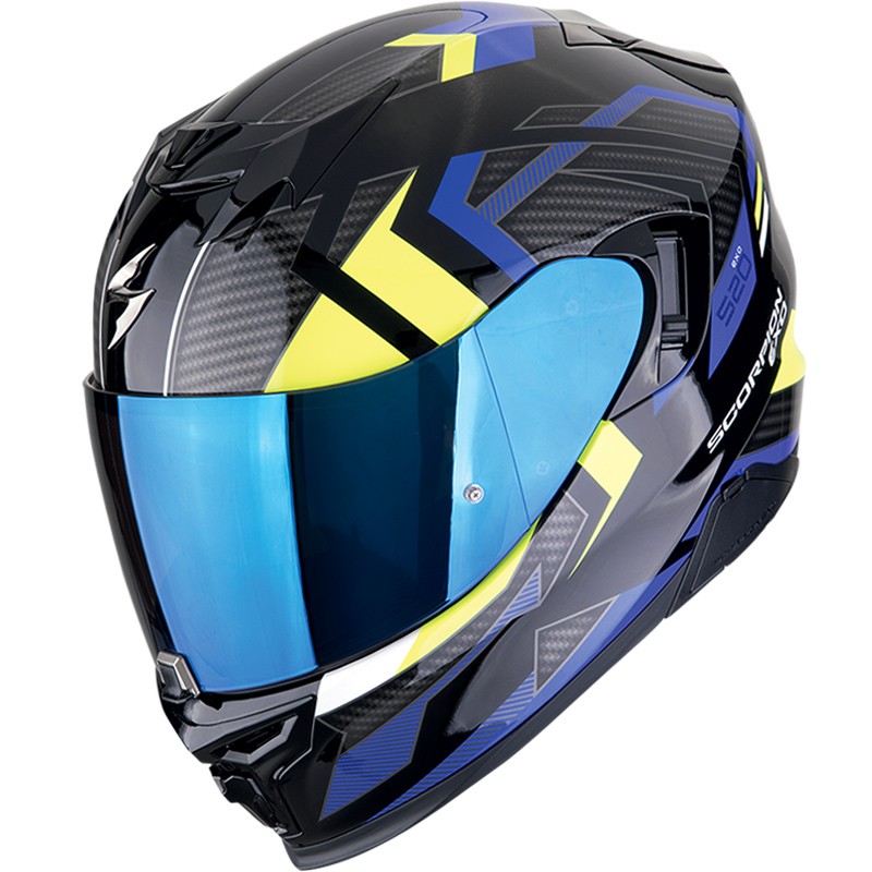 CASCO SCORPION EXO-520 EVO AIR SENSUS BLACK/BLUE/YELLOW FLUO