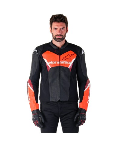 CHAQUETA ALPINESTARS FASTER V3 AIRFLOW BLACK/RED FLUO