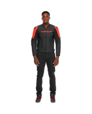 CHAQUETA DAINESE RACING 5 BLACK/BLACK/RED FLUO