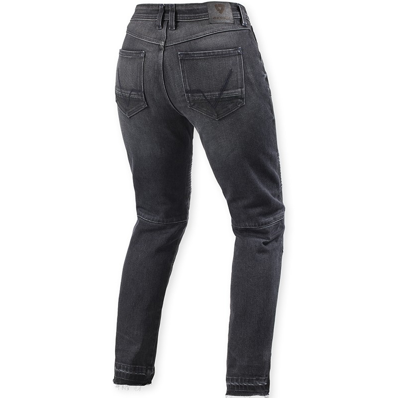 PANTALONES VAQUEROS REVIT MOTO 2 SLIM L30 LADY TIRO CORTO DARK BLACK