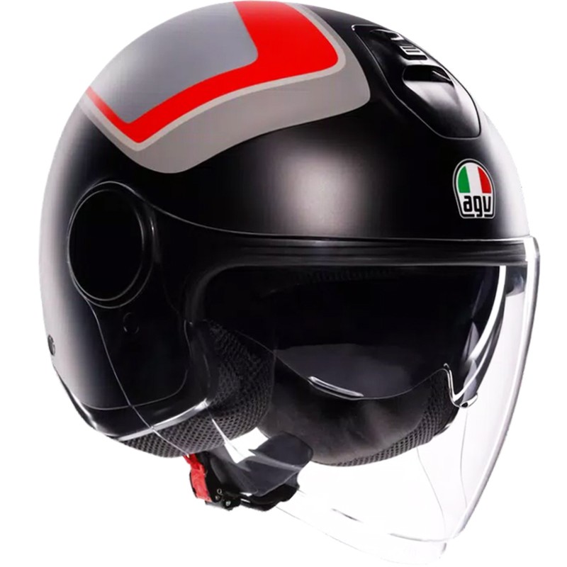 CASCO AGV ETERES SCAGLIERI MATT GREY/RED