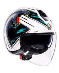 CASCO AGV ETERES GHEPARD MATT WHITE/BLACK/GREEN