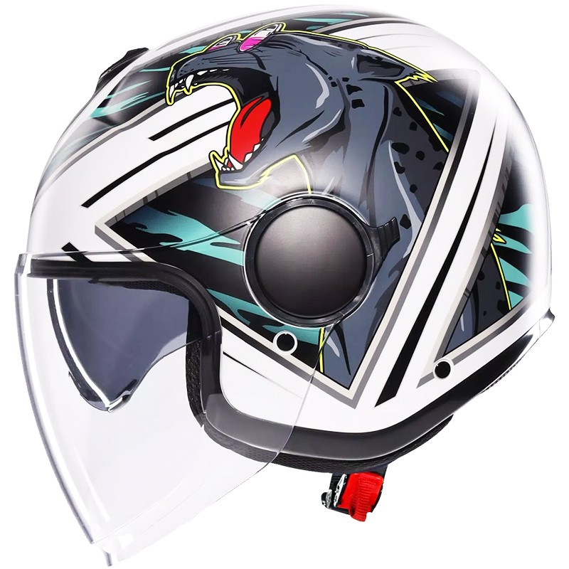CASCO AGV ETERES GHEPARD MATT WHITE/BLACK/GREEN