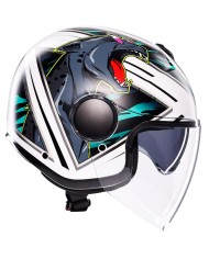 CASCO AGV ETERES GHEPARD MATT WHITE/BLACK/GREEN