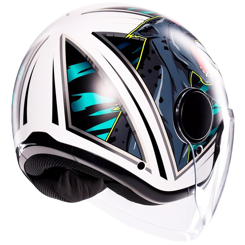 CASCO AGV ETERES GHEPARD MATT WHITE/BLACK/GREEN
