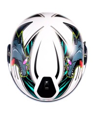 CASCO AGV ETERES GHEPARD MATT WHITE/BLACK/GREEN