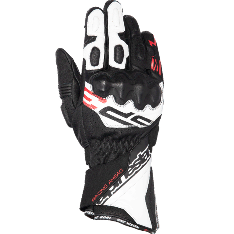 GUANTES ALPINESTARS SP-3 BLACK/WHITE/RED FLUO