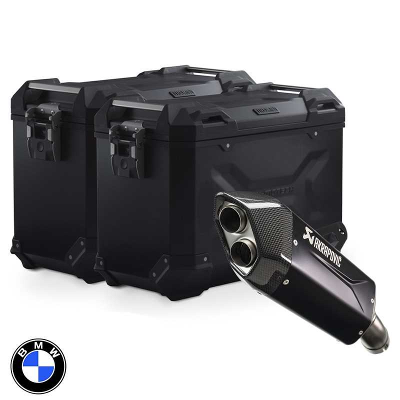 PACK MALETAS LATERALES + ESCAPE AKRAPOVIC + SOPORTES SW-MOTECH BMW KFT.07.976.72000/B